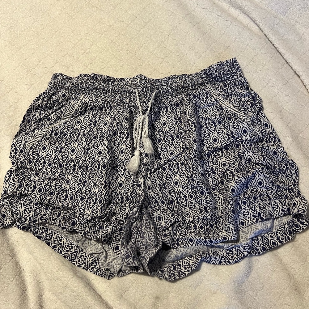 Navy and White Linen Shorts size XL